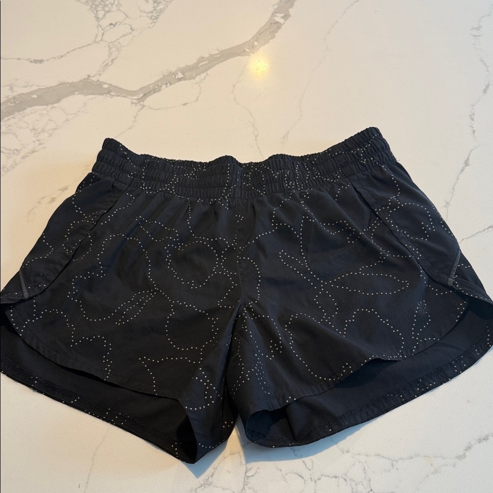 Athleta Black Athletic Shorts with Subtle Embellishments